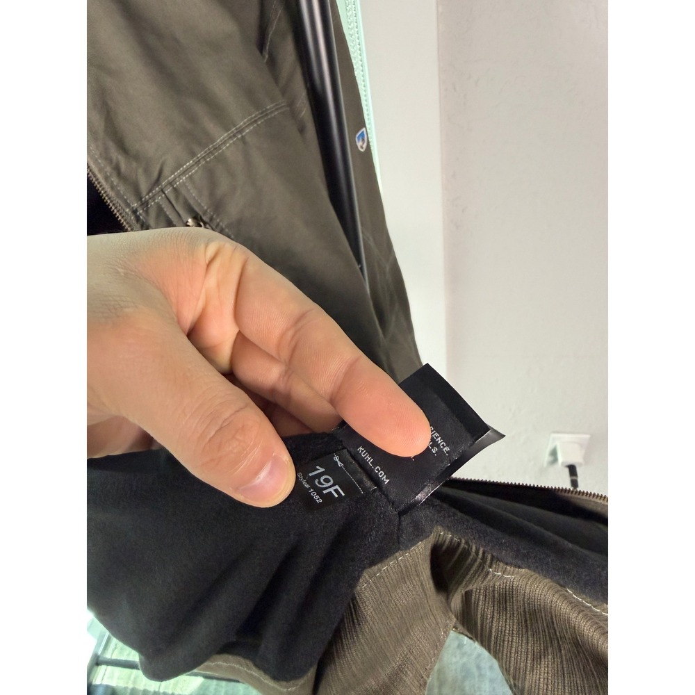 KUHL Burr Jacket Mens XL Gun Metal Brown Full Zip Fleece Lined Canvas Coat 1052 - Picture 7 of 8